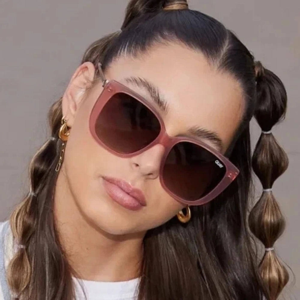 Quay Australia Ever After Milk Pink Brown Sunglasses - Picture 2 of 9